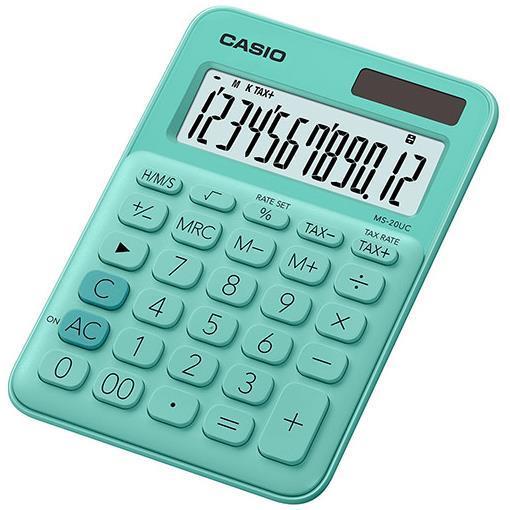 Casio MS-20UC - Calcolatrice da tavolo - 12 cifre - pannello solare, batteria - verde