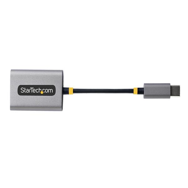 StarTech.com USB-C Headphone Splitter, USB Type C Dual Headset Adapter w/Microphone Input, USB C to 3.5mm Adapter/Earphone Dongle, USB C to Audio Jack/Aux Output - Mic and Headset Controls, Built-in 24-bit DAC (USBC-AUDIO-SPLITTER) - Ripartitore audio - 24 pin USB-C maschio dritto a mini-jack femmina dritto - 7 cm - nero, grigio spazio