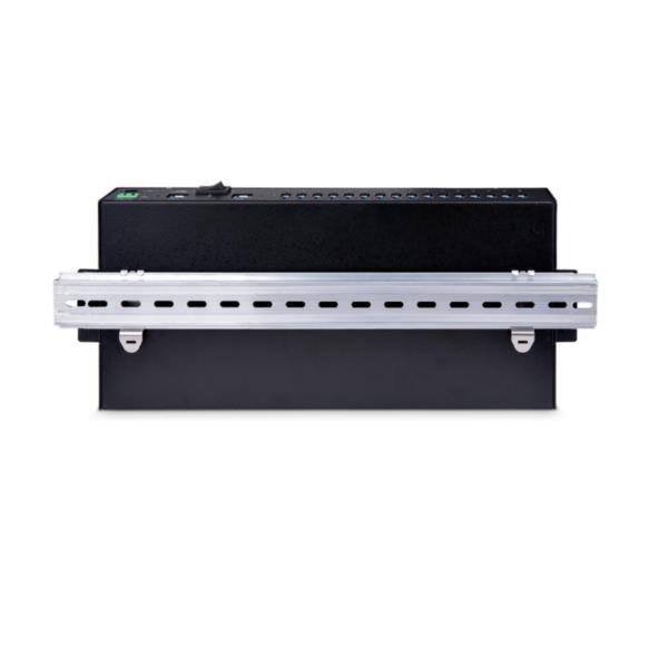 StarTech.com 16-Port Industrial USB 3.0 Hub 5Gbps, Metal, DIN/Surface/Rack Mountable, ESD Protection, Terminal Block Power, up to 120W Shared USB Charging, Dual-Host Hub/Switch (5G16AINDS-USB-A-HUB) - Hub - industriale - 16 x USB 3.2 Gen 1 - desktop, montabile su rack, montabile su rail DIN
