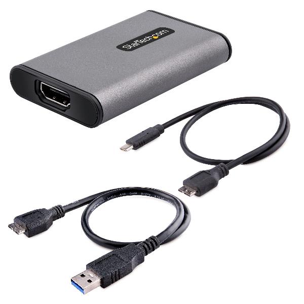 StarTech.com USB 3.0 HDMI Video Capture Device, 4K Video Capture Adapter/External USB Capture Card, UVC, Live Stream, HDMI Audio/Video Screen Recorder, Works w/ USB-A, USB-C, Thunderbolt 3 - Windows/Mac/Ubuntu (4K30-HDMI-CAPTURE) - Adattatore per acquisizione video - USB 3.0 - grigio