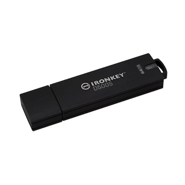 Kingston IronKey D500S - Chiavetta USB - crittografato - 64 GB - USB 3.2 Gen 1 - Compatibile TAA