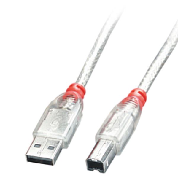 Lindy - Cavo USB - USB (M) a USB Tipo B (M) - USB 2.0 - 20 cm - stampato - trasparente