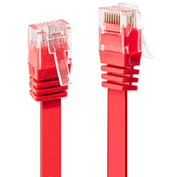 Lindy - Cavo patch - RJ-45 (M) a RJ-45 (M) - 30 cm - UTP - CAT 6 - stampato, piatto - rosso