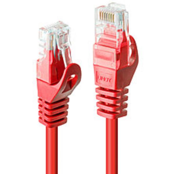 Lindy Basic - Cavo patch - RJ-45 (M) a RJ-45 (M) - 30 cm - UTP - CAT 6 - stampato, antiaggrovigliamento - rosso