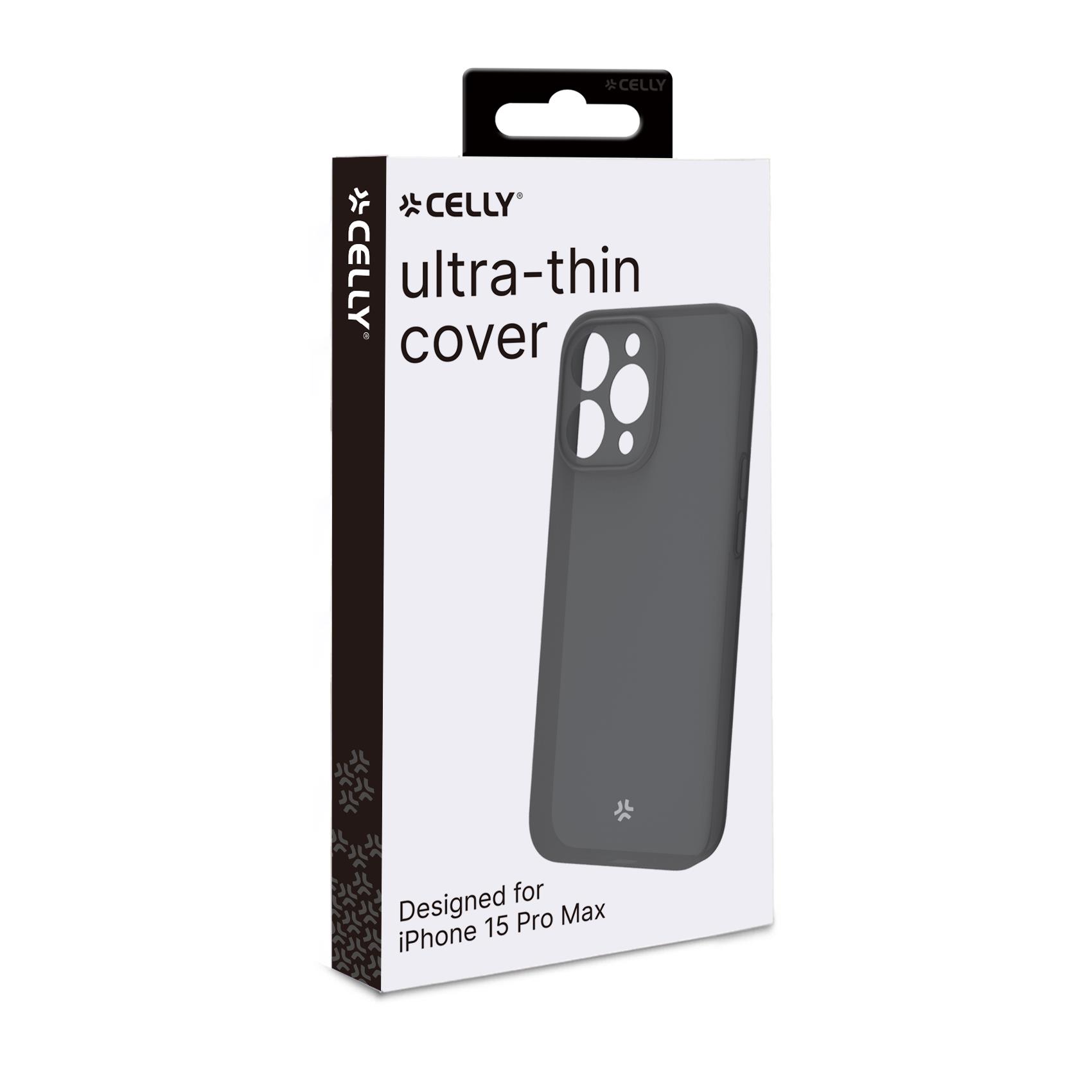 Celly SPACE - Cover per cellulare - TPU (poliuretano termoplastico) - nero - per Apple iPhone 15 Pro Max