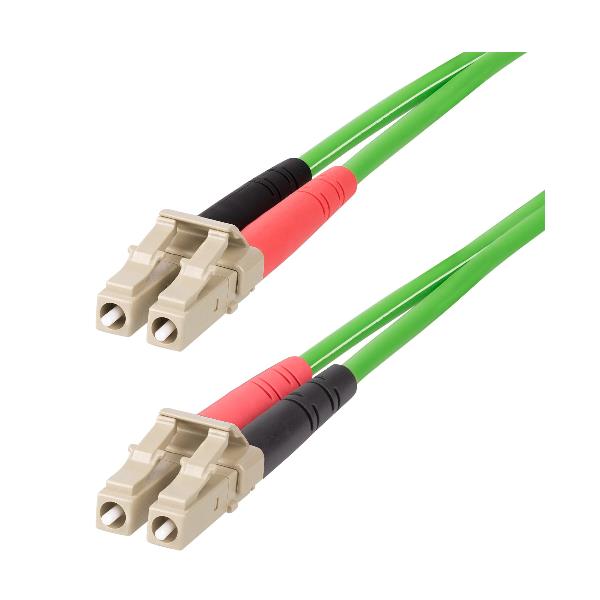 StarTech.com 1m (3ft) LC to LC (UPC) OM5 Multimode Fiber Optic Cable, 50/125µm Duplex LOMMF Zipcord, VCSEL, 40G/100G, Bend Insensitive, Low Insertion Loss, LSZH Fiber Patch Cord - Cavo patch - multimodalità LC/UPC (M) a multimodalità LC/UPC (M) - 1 m - 2.9 mm - fibra ottica - duplex - 50 / 125 micron - OM5 - senza alogeni, velocità di trasferimento dati fino a 100 Gbps - verde