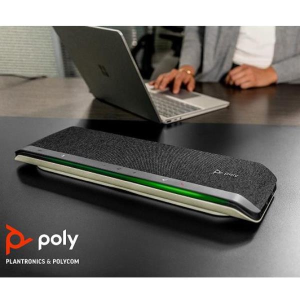Poly Sync 60-M - Vivavoce smart - Bluetooth - senza fili, cablato - NFC - USB-C, USB-A - argento - Zoom Certificato, Certificato per i team Microsoft