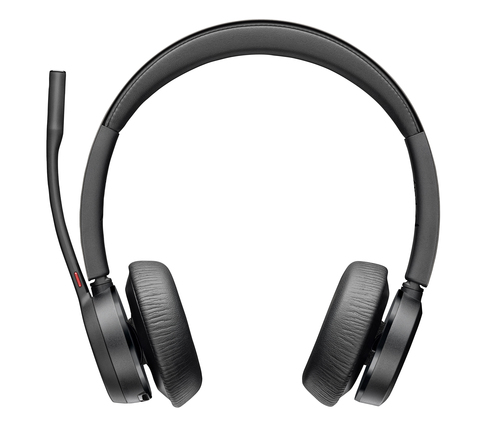 Poly Voyager 4320-M - Cuffie con microfono - over ear - Bluetooth - senza fili, cablato - USB-C, USB-A tramite adattatore Bluetooth - nero - Zoom Certificato, Certificato per i team Microsoft