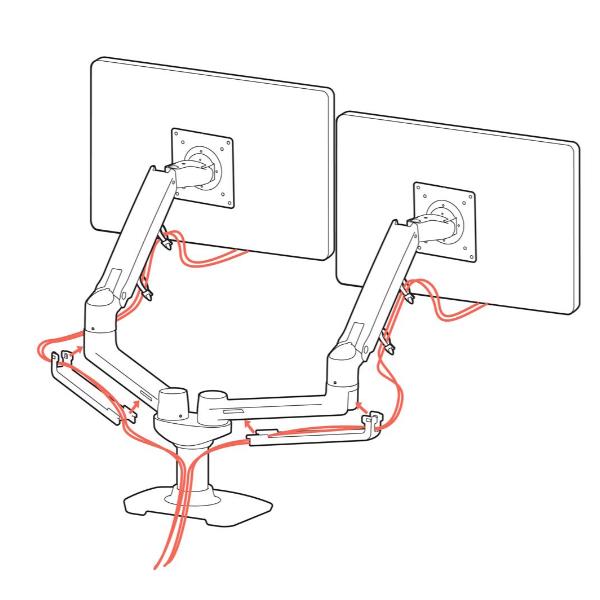 Ergotron LX Dual Side-by-Side Arm - Kit montaggio (morsetto per montaggio su scrivania, montatura con anello di tenuta, asta, 2 bracci snodati, staffa a T) - Tecnologia brevettata Constant Force - per 2 display LCD - Alluminio, acciaio - nero opaco - dimensione schermo: fino a 27"