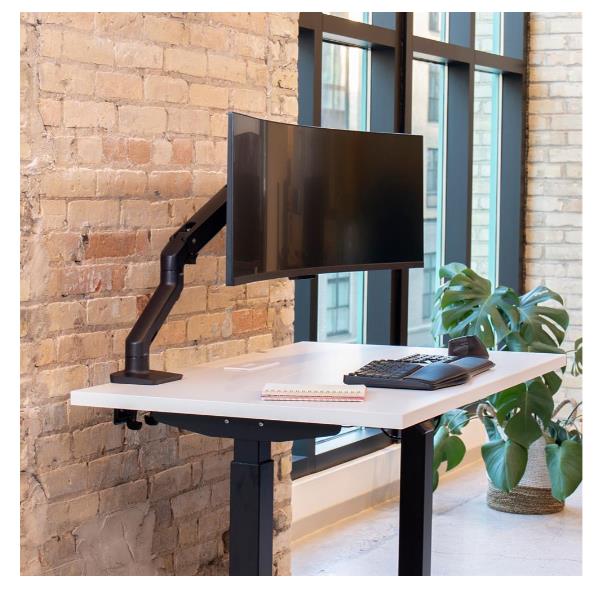 Ergotron HX - Kit montaggio (braccio snodato, morsetto per montaggio su scrivania, braccio estensibile, montatura con anello di tenuta, pivot) - Tecnologia brevettata Constant Force - per Display LCD/display LCD curvo - nero opaco - dimensione schermo: up to 49"