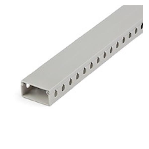StarTech.com Canalina di cablaggio cavi scanalata con coperchioda 2m 50x25mm - Canalina passacavi in PVC, massimo 25 cavi, certificata UL - Canaletta - 2 m - grigio - Compatibile TAA