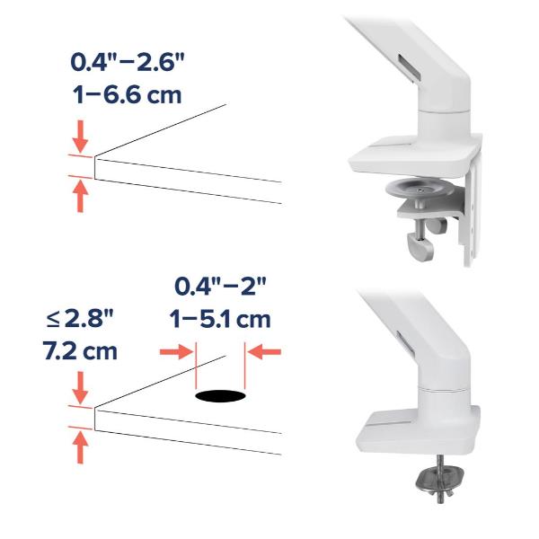 Ergotron HX - Kit montaggio (braccio snodato, morsetto per montaggio su scrivania, braccio estensibile, montatura con anello di tenuta, perno HD) - Tecnologia brevettata Constant Force - per Display LCD/display LCD curvo - bianco - dimensione schermo: up to 49"