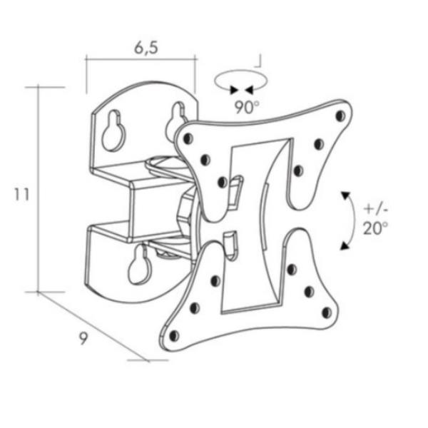 ITB Solution TV Mounts UNIVERSAL - Kit montaggio (montaggio a muro) - per display LCD - acciaio - nero - dimensione schermo: 10"-30" - installabile a parete