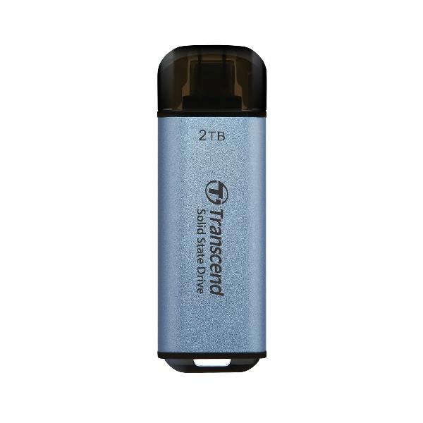 Transcend ESD300S - SSD - 1 TB - esterno (portatile) - USB 3.2 Gen 2x1 (USB-C connettore) - argento