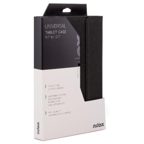 Nilox - Flip cover per tablet - poliestere - nero - 9.7" - 10.5"