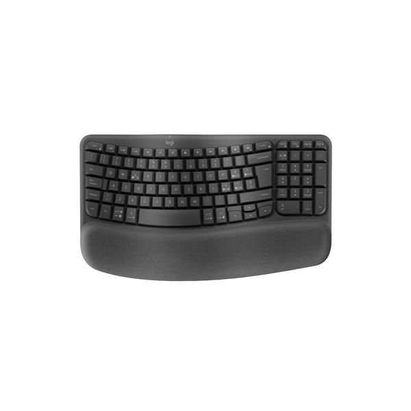 Logitech Wave Keys - Tastiera - senza fili - 2.4 GHz, Bluetooth LE - QWERTY - italiana - grafite