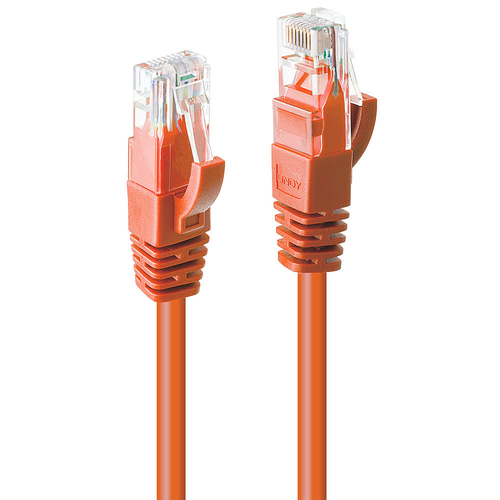 Lindy - Cavo patch - RJ-45 (M) a RJ-45 (M) - 10 m - UTP - CAT 6 - stampato, antiaggrovigliamento, bloccato - arancione