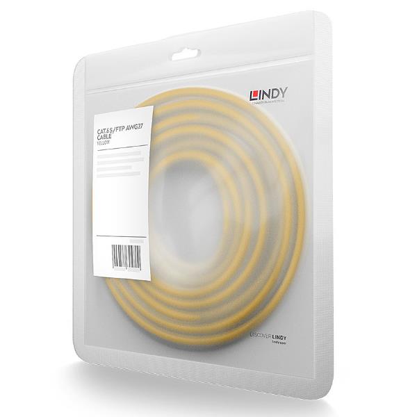 Lindy - Cavo patch - RJ-45 (M) a RJ-45 (M) - 5 m - SFTP, PiMF - CAT 6e - stampato, antiaggrovigliamento - giallo
