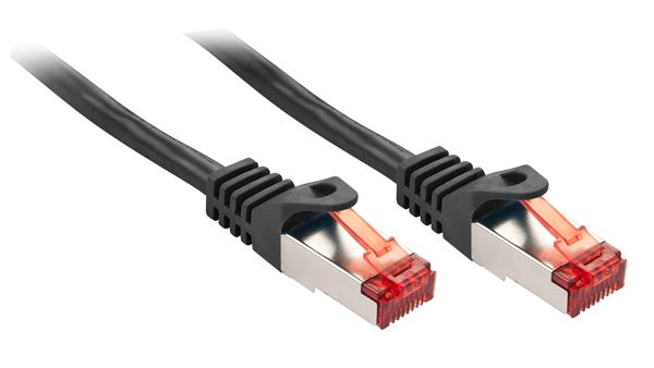 Lindy Basic - Cavo patch - RJ-45 (M) a RJ-45 (M) - 1.5 m - SFTP, PiMF - CAT 6 - stampato, antiaggrovigliamento, bloccato - nero