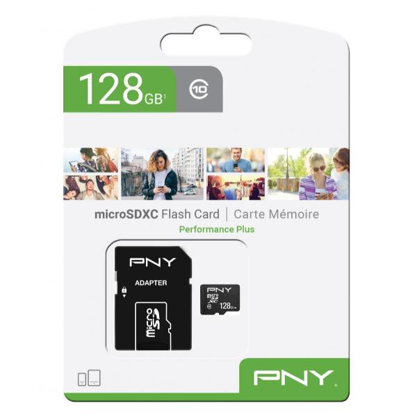 PNY Performance Plus - Scheda di memoria flash - 128 GB - Class 10 - microSDXC