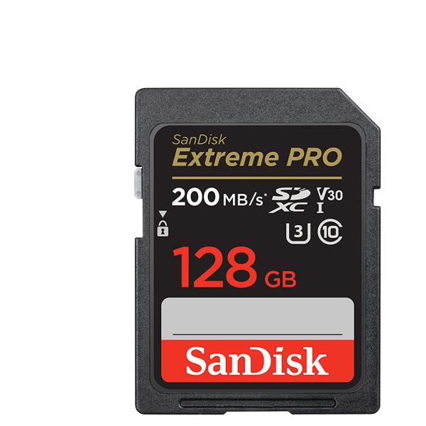 SanDisk Extreme Pro - Scheda di memoria flash - 128 GB - Video Class V30 / UHS-I U3 / Class10 - UHS-I SDXC