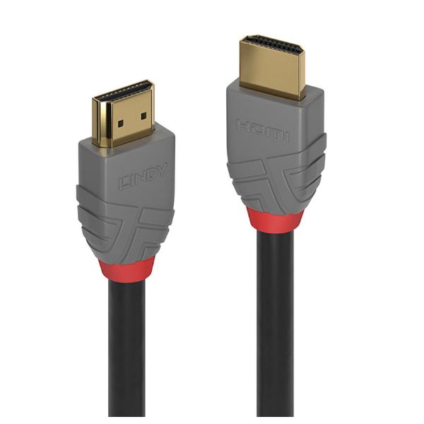 Lindy Anthra Line - Cavo HDMI con Ethernet - HDMI maschio a HDMI maschio - 15 m - tripla schermatura - nero - di forma rotonda, supporto 4K