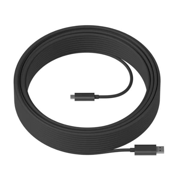 Logitech Strong - Cavo USB - USB Tipo A (M) a 24 pin USB-C (M) - USB 3.2 - 45 m - plenum, Active Optical Cable (AOC) - per Room Solution Huddle, Large