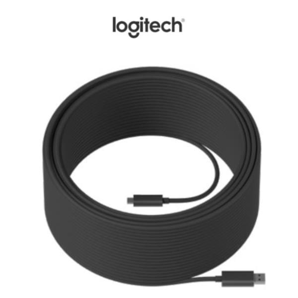 Logitech Strong - Cavo USB - USB Tipo A (M) a 24 pin USB-C (M) - USB 3.2 Gen 2 - 25 m - plenum, Active Optical Cable (AOC) - per Room Solution Huddle, Large