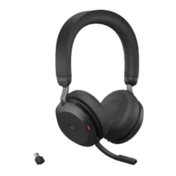 Jabra Evolve2 75 - Cuffie con microfono - over ear - Bluetooth - senza fili - eliminazione rumore attivata - USB-C - isolamento dal rumore - nero - Certificato per i team Microsoft