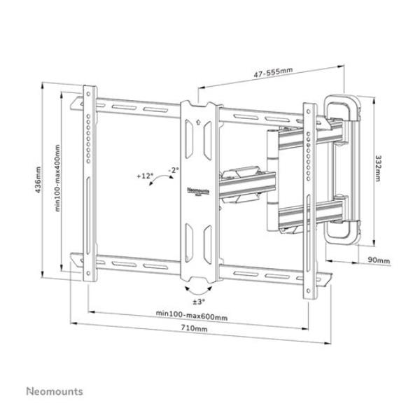Neomounts by Newstar Select WL40S-850BL16 - Kit montaggio (copricavo, elemento a parete, adattatore mensola, Piastra VESA, copertura decorativa) - per display LCD