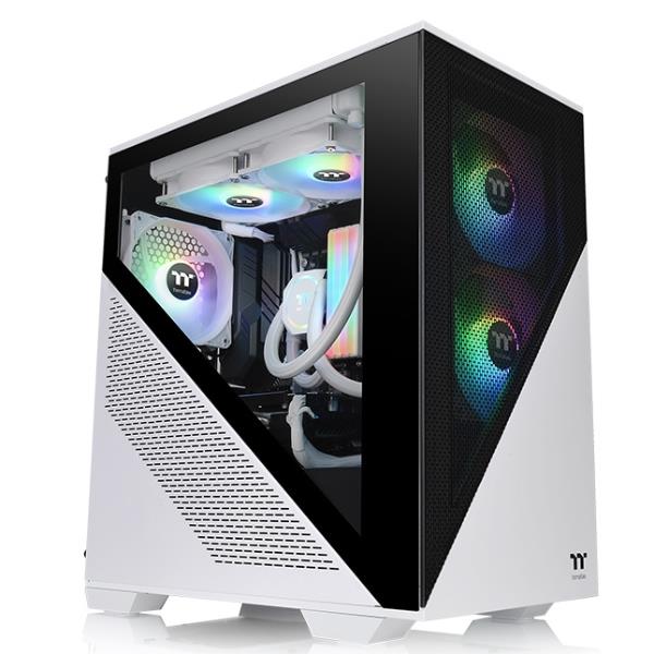 Thermaltake Divider 170 TG Snow ARGB - Micro case - micro ATX - pannello laterale finestrato (vetro temperato) - senza alimentazione (PS/2) - bianco - USB/Audio