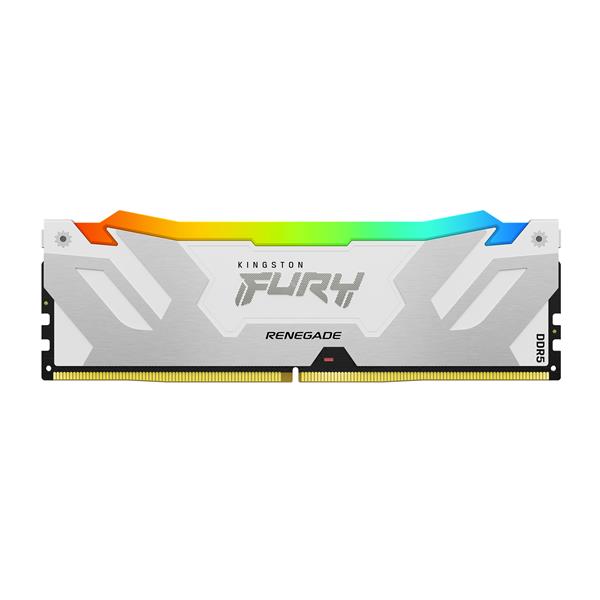 Kingston FURY Renegade RGB - DDR5 - kit - 32 GB: 2 x 16 GB - DIMM 288-PIN - 7600 MHz / PC5-60800 - CL38 - 1.45 V - senza buffer - on-die ECC - bianco e argento