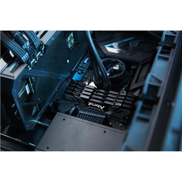 Kingston FURY Renegade - DDR5 - kit - 32 GB: 2 x 16 GB - DIMM 288-PIN - 8000 MHz / PC5-64000 - CL38 - 1.1 V - senza buffer - on-die ECC - nero e argento