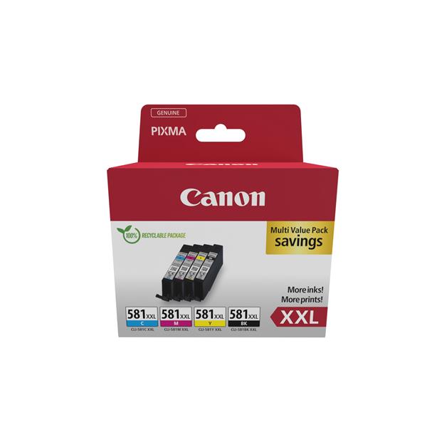 Canon CLI-581XXL C/M/Y/BK Multi Pack - Confezione da 4 - 11.7 ml - misura XXL - nero, giallo, ciano, magenta - originale - scatola - serbatoio inchiostro