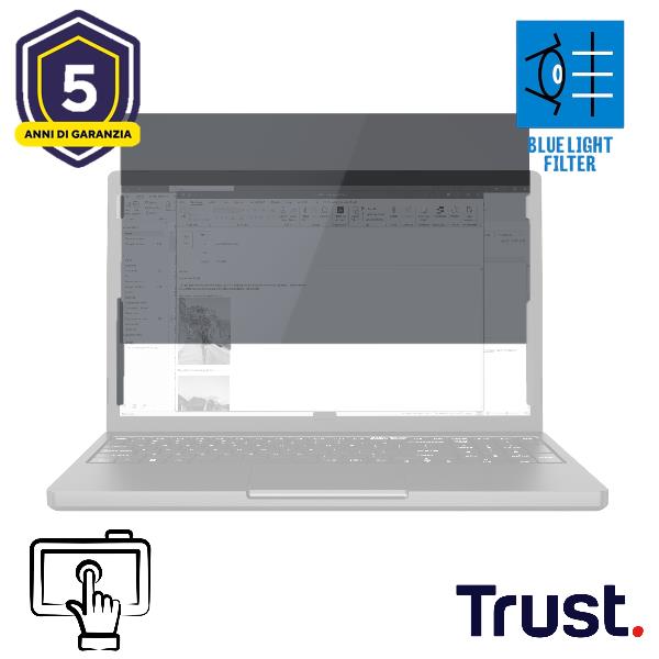Trust Primo - Filtro privacy notebook - montaggio …