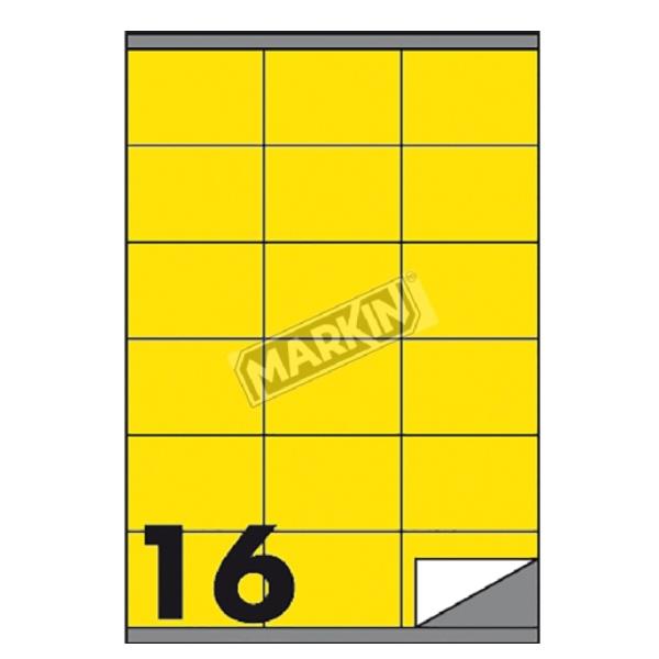 Markin - Autoadesivo permanente - giallo - 105 x 36 mm 1600 etichette (100 foglio(i) x 16) scatola - etichette