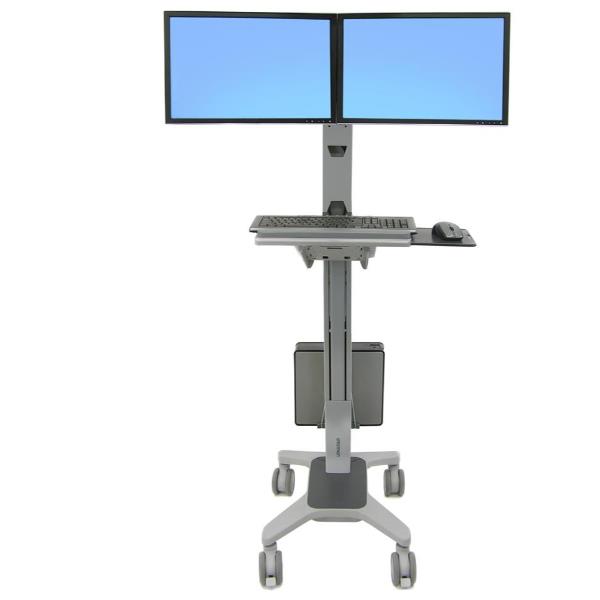 Ergotron Neo-Flex WideView WorkSpace - Carrello - Tecnologia brevettata Constant Force - per 2 display LCD/attrezzatura per pc - duale - Alluminio, acciaio verniciato a polvere, plastica di alta qualità - due toni di grigio - dimensione schermo: fino a 22"