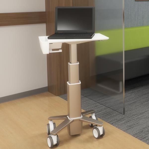 Ergotron CareFit Slim 2.0 - Carrello - per impieghi leggeri - per All-In-One/display LCD - medico - Alluminio, plastica di alta qualità, acciaio zincato - bianco, grigio caldo - dimensione schermo: fino a 27"