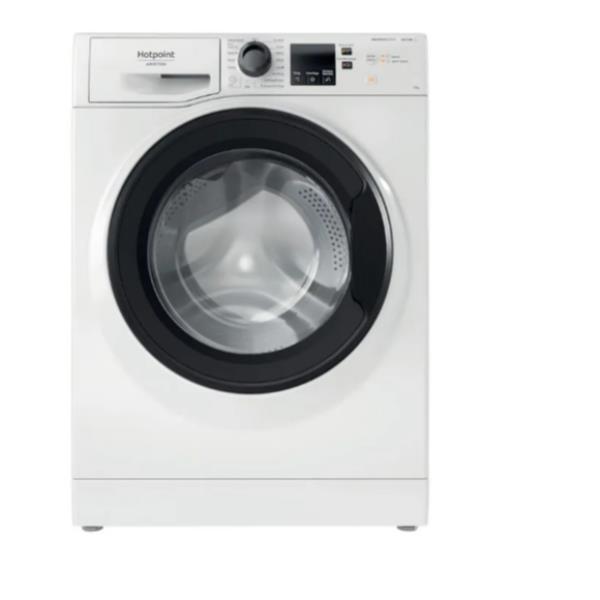 Hotpoint Ariston NF1046WK IT - Lavatrice - larghezza: 59.5 cm - prof. 60.5 cm - altezza: 85 cm - caricamento frontale - 71 litri - 10 kg - 1400 rpm - bianco con mono-porta nera