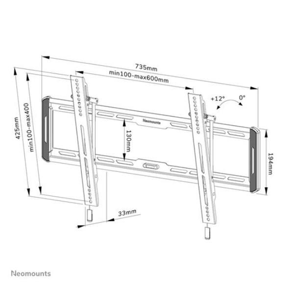 Neomounts WL35-550BL16 - Kit montaggio (elemento a parete, adattatore mensola) - per display LCD