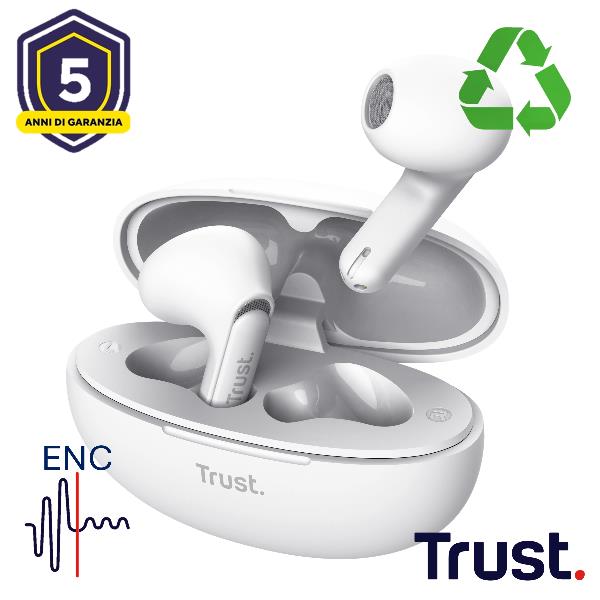 YAVI BT ENC EARPHONES WHITE