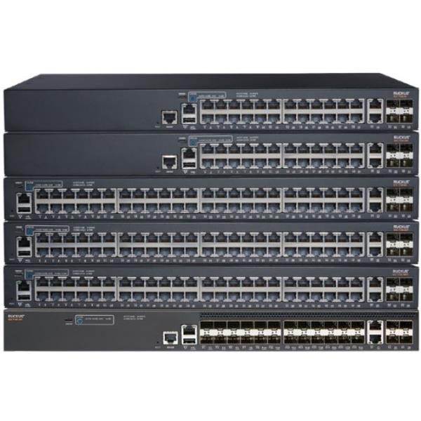 Ruckus ICX 7150-24P - Switch - L3 - gestito - 24 x 10/100/1000 (PoE+) + 2 x 10/100/1000 (uplink) + 4 x 1 Gigabit / 10 Gigabit SFP+ (uplink) - da anteriore e laterale a posteriore - montabile su rack - PoE+ (370 W) - con 3 anni Assistenza a Distanza Diretta Brocade Essential