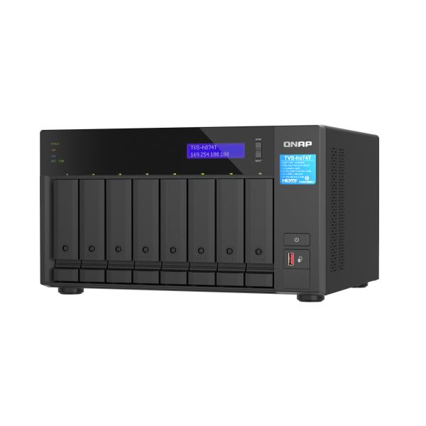 QNAP TVS-h874T - Server NAS - 8 alloggiamenti - SATA 6Gb/s - RAID RAID 0, 1, 5, 6, 10, 50, JBOD, 60 - RAM 32 GB - 2.5 Gigabit Ethernet - iSCSI supporto