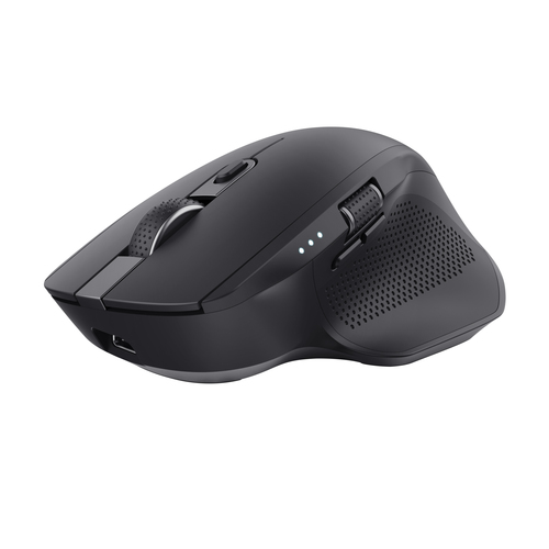 Trust Ozaa - Mouse - multi-dispositivo - per destrorsi - ottica - 6 pulsanti - senza fili - Bluetooth, 2.4 GHz - ricevitore wireless USB - nero