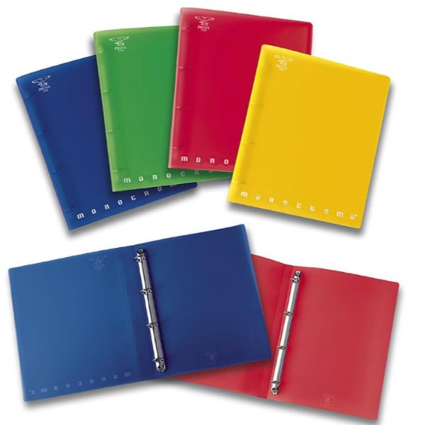 PIGNA Monocromo PPL - Quaderno ad anelli - per A4 - disponibile in colori assortiti