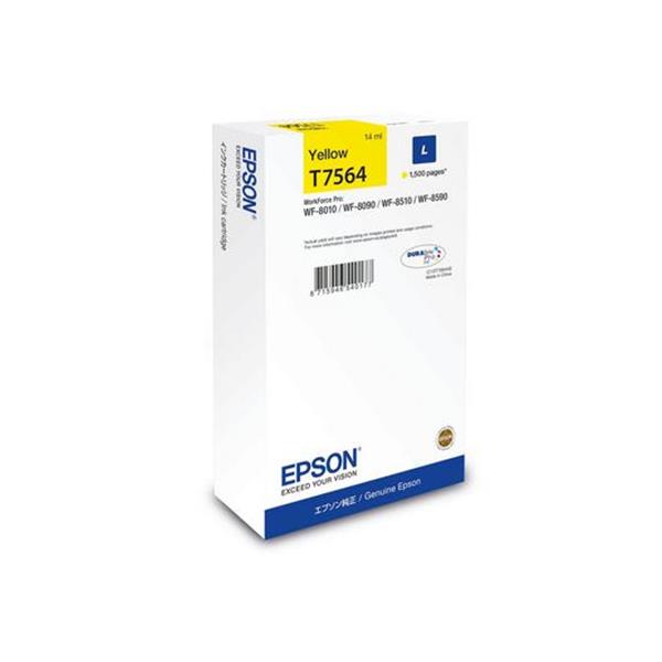 Epson T7564 - 14 ml - taglia L - giallo - originale - cartuccia d'inchiostro - per WorkForce Pro WF-6530, WF-8010, WF-8090, WF-8510, WF-8590, WF-8590 D3TWFC