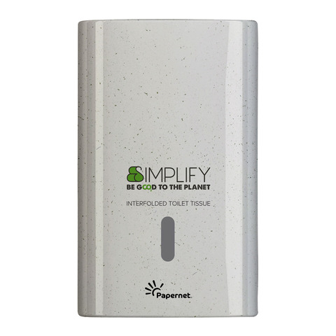 Distributore carta igenica interfogliata Simplify - 16,5 x 13,5 x 26,5 cm - white wood - Papernet