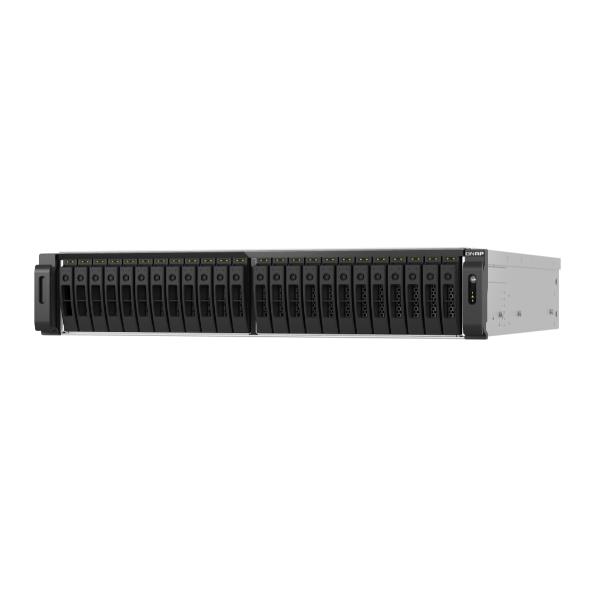 QNAP TS-H3077AFU-R5 - Server NAS - 30 alloggiamenti - montabile in rack - SATA 6Gb/s - RAID RAID 0, 1, 5, 6, 10, 50, JBOD, 60 - RAM 32 GB - 2.5 Gigabit Ethernet / 10 Gigabit Ethernet - iSCSI supporto - 2U