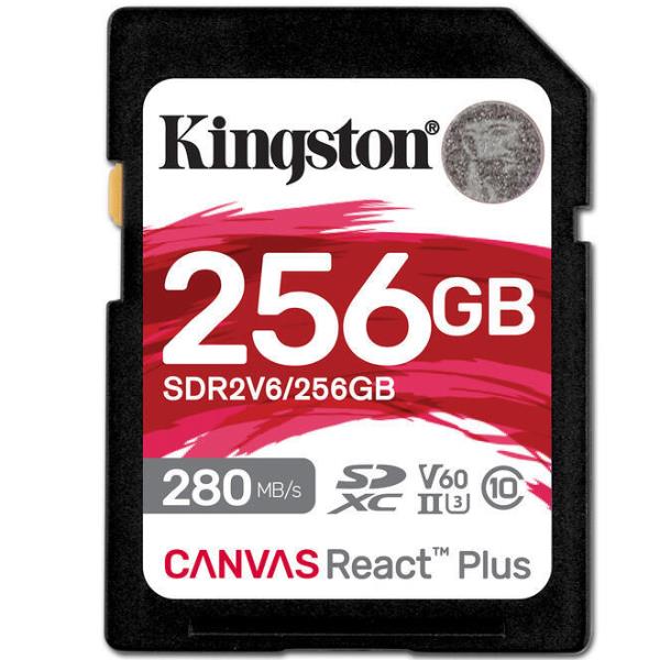 Kingston Canvas React Plus - Scheda di memoria flash - 256 GB - Video Class V60 / UHS-II U3 / Class10 - UHS-II SDXC