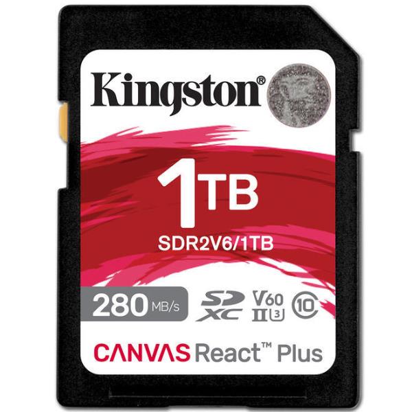 Kingston Canvas React Plus - Scheda di memoria flash - 1 TB - Video Class V60 / UHS-II U3 / Class10 - UHS-II SDXC